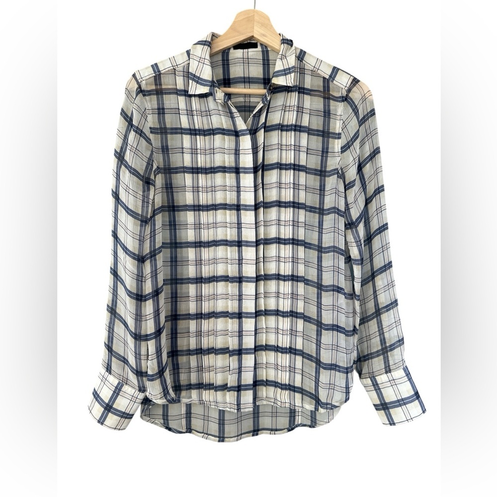 ATM Plaid Silk Button-down Shirt - Picture 2 of 9